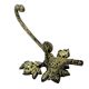 Single Brass Hook With Bird Perched On Branch White Detailing