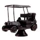 Handmade Black Brass Golf Cart Toy On Stand