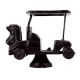 Handmade Black Brass Golf Cart Toy On Stand
