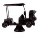 Handmade Black Brass Golf Cart Toy On Stand