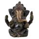 Handmade Dark Finish Brass Sitting Ganesh Statue
