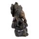 Handmade Dark Finish Brass Sitting Ganesh Statue