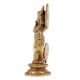 Handmade Golden Brass Krishna Standing On Lotus base With Peacock