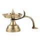 Handmade Golden Brass Oil Lamp 5 Jyot Arti Diya With Cobra Head