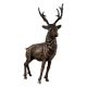 Handmade Black Buck Deer Statue With Huge Antlers