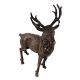 Handmade Black Buck Deer Statue With Huge Antlers