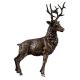 Handmade Black Buck Deer Statue With Huge Antlers