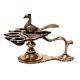 Brass Five Wick Peacock Diya Stand