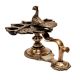 Brass Five Wick Peacock Diya Stand