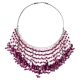 92.7 Sterling Silver Red Garnet Beaded Fringed Necklace