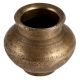 Old Brass Holy Water Pot With Carved Pattern