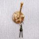 Antique Brass Hat And Coat Hook On Floral Base