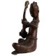 Brass Sitting Musician Statue With Veena Musical Instrument