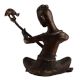 Brass Sitting Musician Statue With Veena Musical Instrument