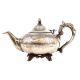 Brass Tea Pot With Mughal Engraved Flower And Nickel Plating