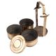 Brass Three Tier Tiffin Box in Antique Finish