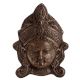 Brass Goddess Durga Face Wall Hanging In Dark Finish
