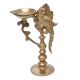 Hand Crafted Brass Diya WithÂ Peacock Handle