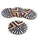 Geometric Wood And Resin Coasters Cup Holder In Set Of 4