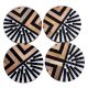 Geometric Wood And Resin Coasters Cup Holder In Set Of 4