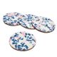 Terrazzo Blue Pattern Wood And Resin Coasters In Set Of 4
