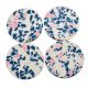 Terrazzo Blue Pattern Wood And Resin Coasters In Set Of 4