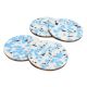 Round Wood And Resin White Terrazzo Coasters Set of 4