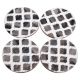 Moroccan Art Grey And White Wood And Resin Coaster Set Of 4