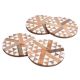 Wooden And Resin Beige Coasters With Triangle Motifs In Set Of 4