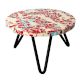 Red Terrazzo Resin And Wood Cake Stand With Iron Legs