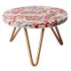 Red Terrazzo Resin And Wood Cake Stand With Iron Legs