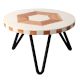 Wooden Hexagon Resin Geometric Cake Stand With Iron Legs
