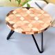 Wooden And Resin Geometric Cake Stand With Iron Legs