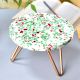 Multicolored Terrazzo Cake Stand Made with Wood Red And Iron Legs