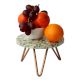 Multicolored Terrazzo Cake Stand Made with Wood Red And Iron Legs