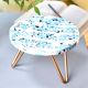 Blue Speckled Resin Cake Stand With Iron Legs