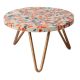 Wood And Resin Rainbow Speckled Cake Stand With Iron Legs