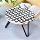 Black And White Wood And Resin Cake Stand With Iron Legs