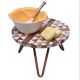 Wood And Resin Plant Or Cake StandÂ With Iron Legs