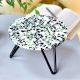 Terrazzo Wood Resin Cake Stand With Iron Legs