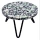 Terrazzo Wood Resin Cake Stand With Iron Legs
