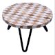 Wood and Resin Cake Stand with Iron Legs