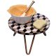 Diamond Wood And Resin Cake Stand and Cake Server With Iron Legs