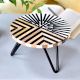 Sun Beam Wood And Resin Geometric Cake Stand With Iron Legs