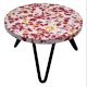 Red Speckled Chips Wood Resin Cake Stand With Iron Legs