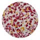 Red Speckled Chips Wood Resin Cake Stand With Iron Legs