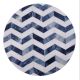 Navy White Chevron Resin And Wood Cake Stand With Iron Legs