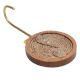 Round Brass Jute Woden Wall Hook