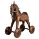 Traditional Brass Horse On Wheels Primitive Temple Toy