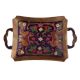 Brass Rectangle Tray With Floral Meenakari Design